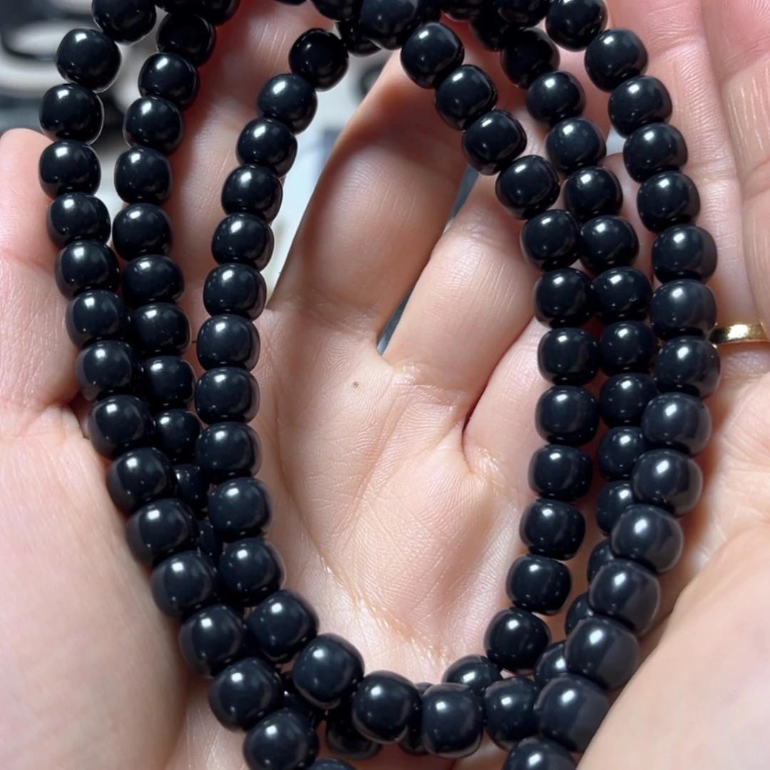 【闪购商品】和田玉（墨玉）老型卡8项链108高羊脂未镶嵌