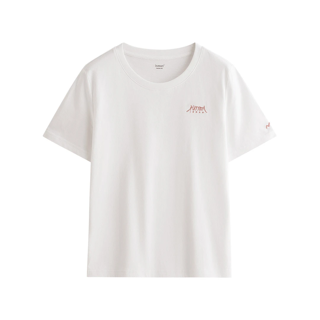【年终狂欢购】茵曼夏季全棉小清新短袖T恤显瘦休闲舒适圆领上衣