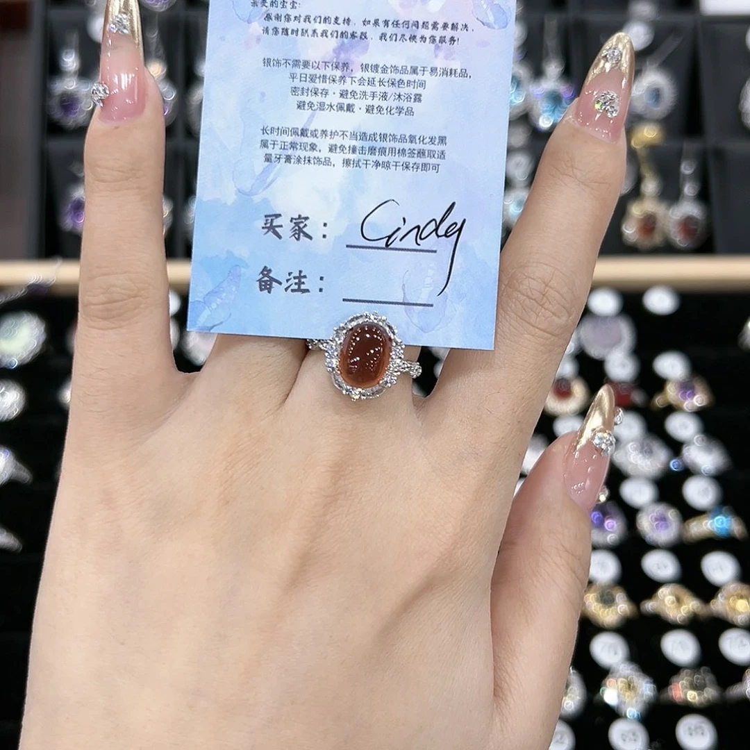 紫晶戒指银S925镶嵌戒指