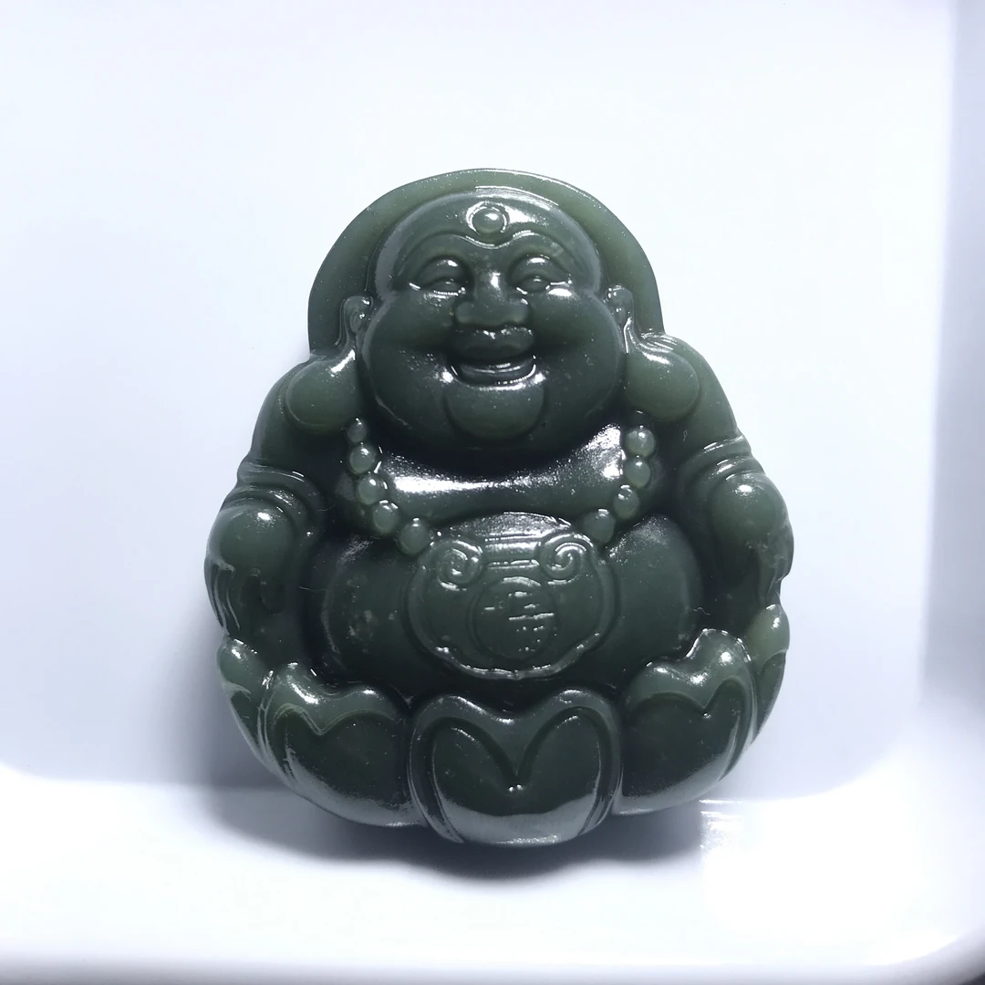 和田玉且末蓝正装佛公