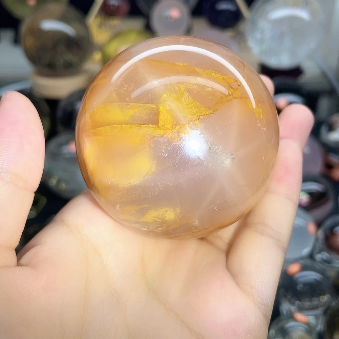 未镶嵌珠宝半成品水晶黄椒花六芒星63