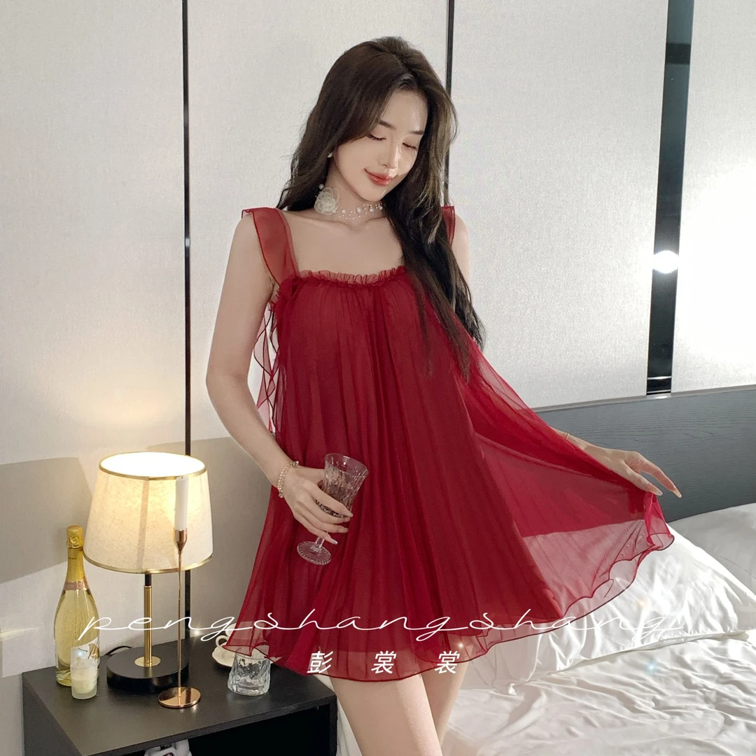 彭裳裳【玫瑰花圃】清纯吊带性感纯欲甜美夏季轻奢气质女士时尚睡裙