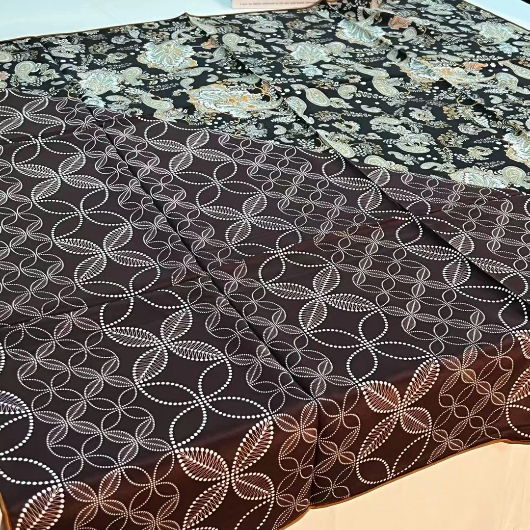 110 6d双乔方巾-绯樱漫天 双面105cm丝巾