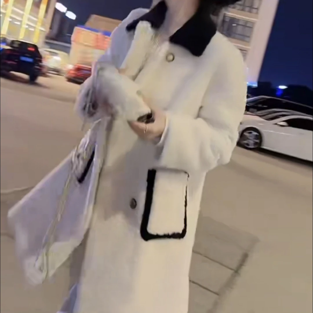 时尚穿搭冬季新款复古撞色外套女装气质网红