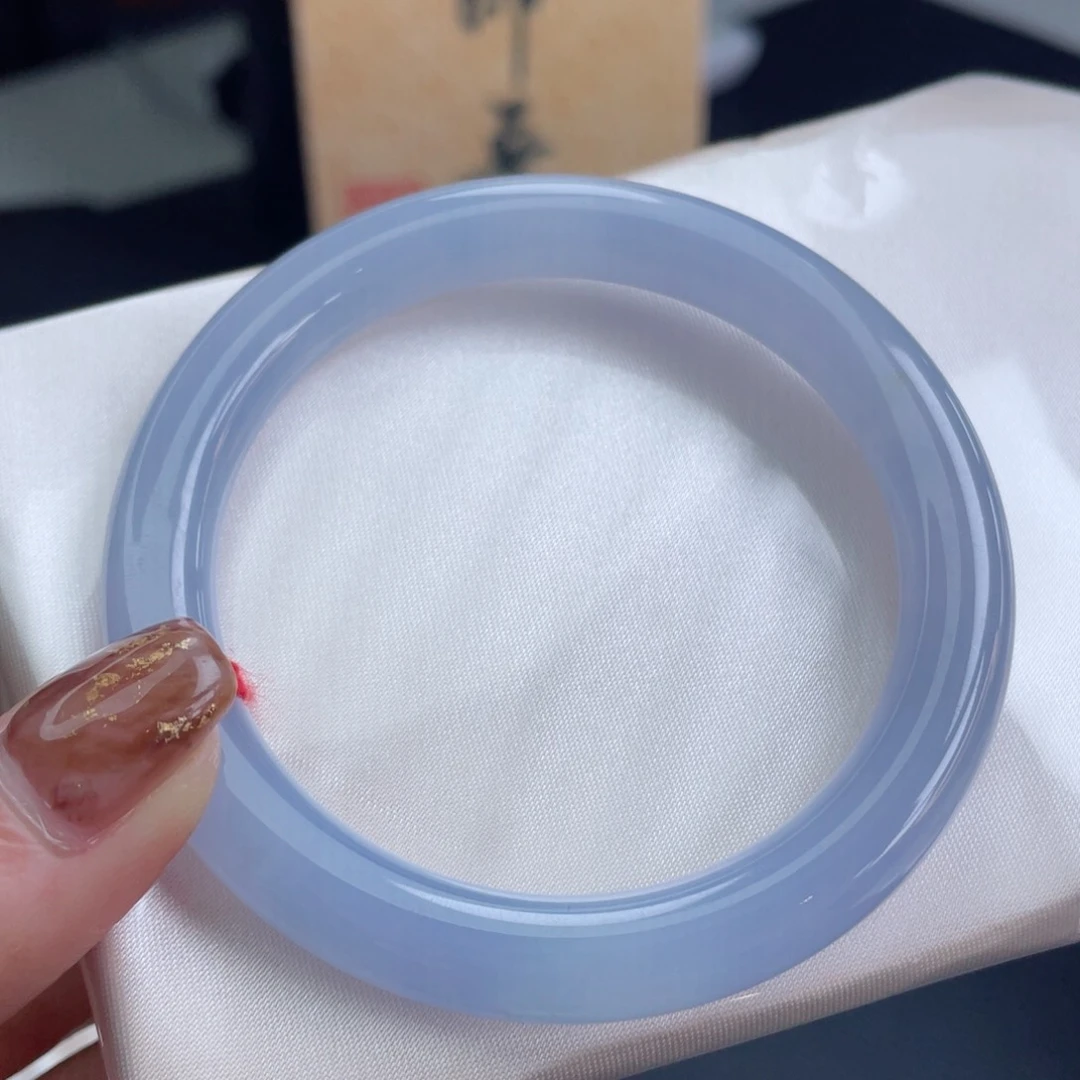 未镶嵌手镯翡翠54.5圆条 紫霞仙子 晚霞照应25号