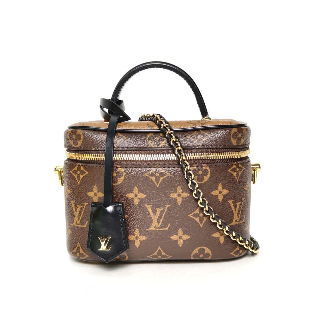 95新 LouisVuitton/路易威登 【双双】 化妆包小号老花 PVC 芯片