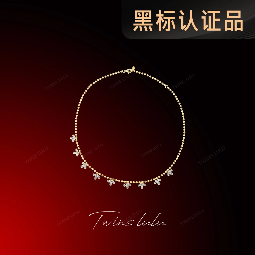 TWINS LULU镀k金夏上新小众首饰高级感树叶项链女款送女友TSJ9658