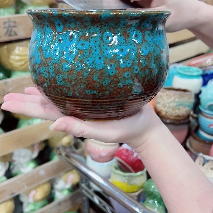 有孔，凑单福利满10元发货陶瓷多肉花盆！