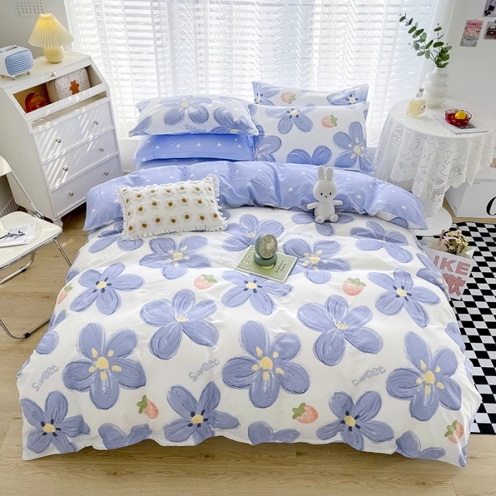 1 2025最新款ins风可爱少女心小碎花小清新全棉100棉四件套三件套