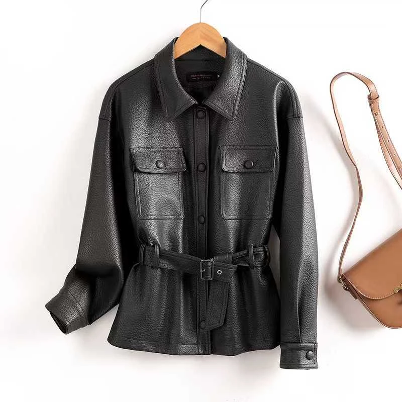 海宁真皮衣女短款皮夹克外套皮衣CZYL-259