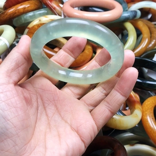 蛇纹石玉手镯未镶嵌༺****