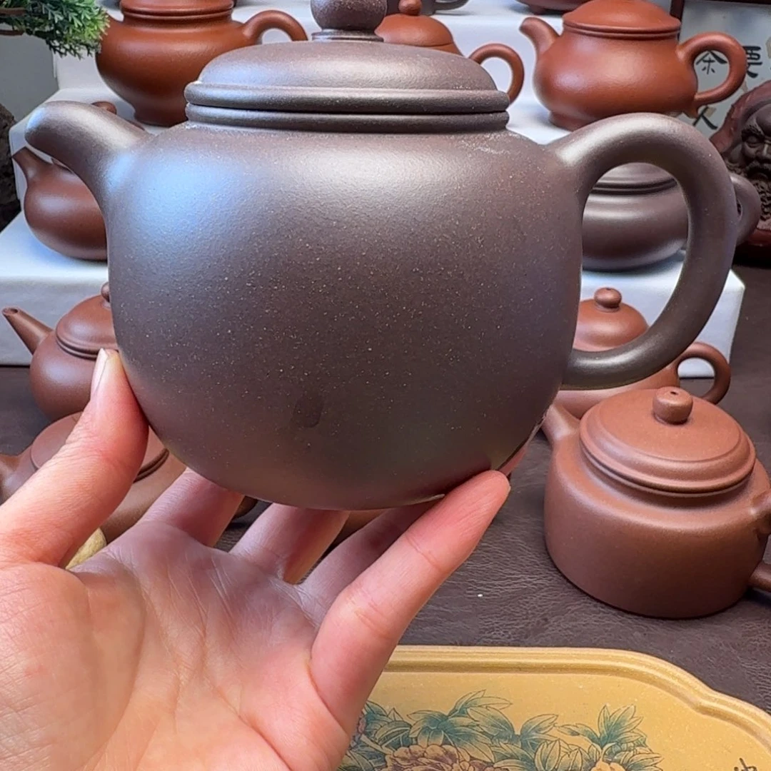 孤***飞茶壶紫砂特练紫泥  匏尊 550