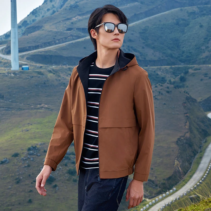 莱克斯顿新款短款休闲外套可脱卸领全拉链薄款4010840170