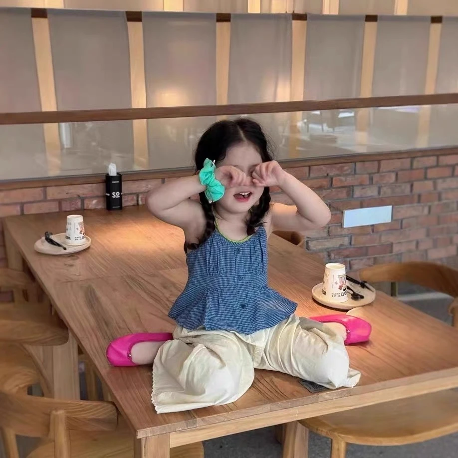 H8【波家26157格子收腰吊带】童装