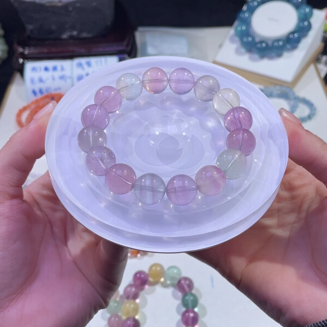 未镶嵌手链水晶梦幻独角兽拉丝彩萤石 '13mm