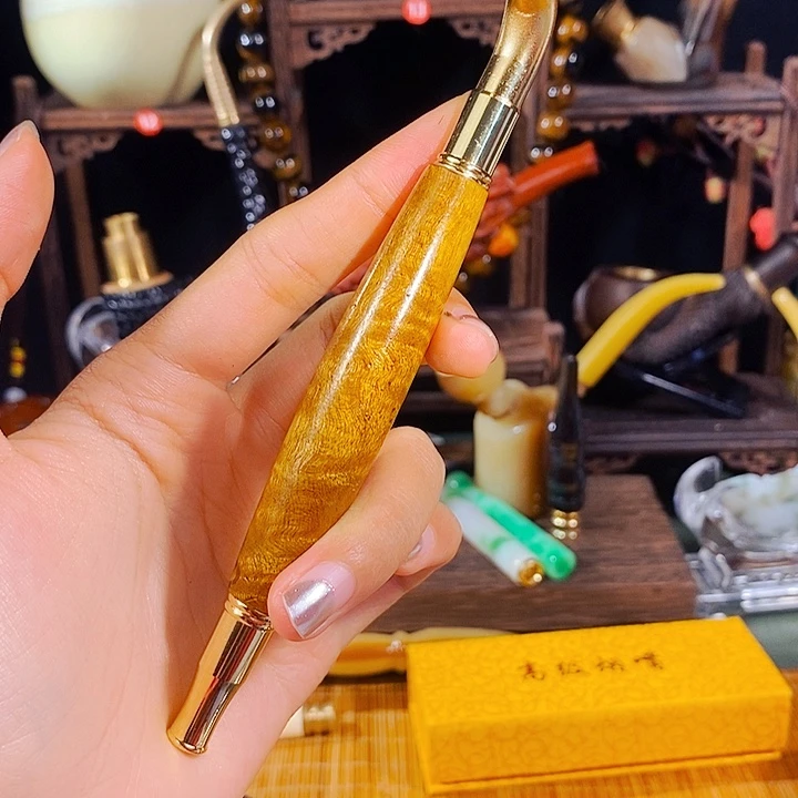 高端大气上档次金丝楠木烟斗