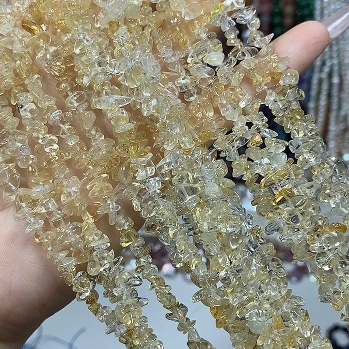 玛瑙/玉髓未镶嵌珠宝半成品天然高透黄水晶绕手4圈