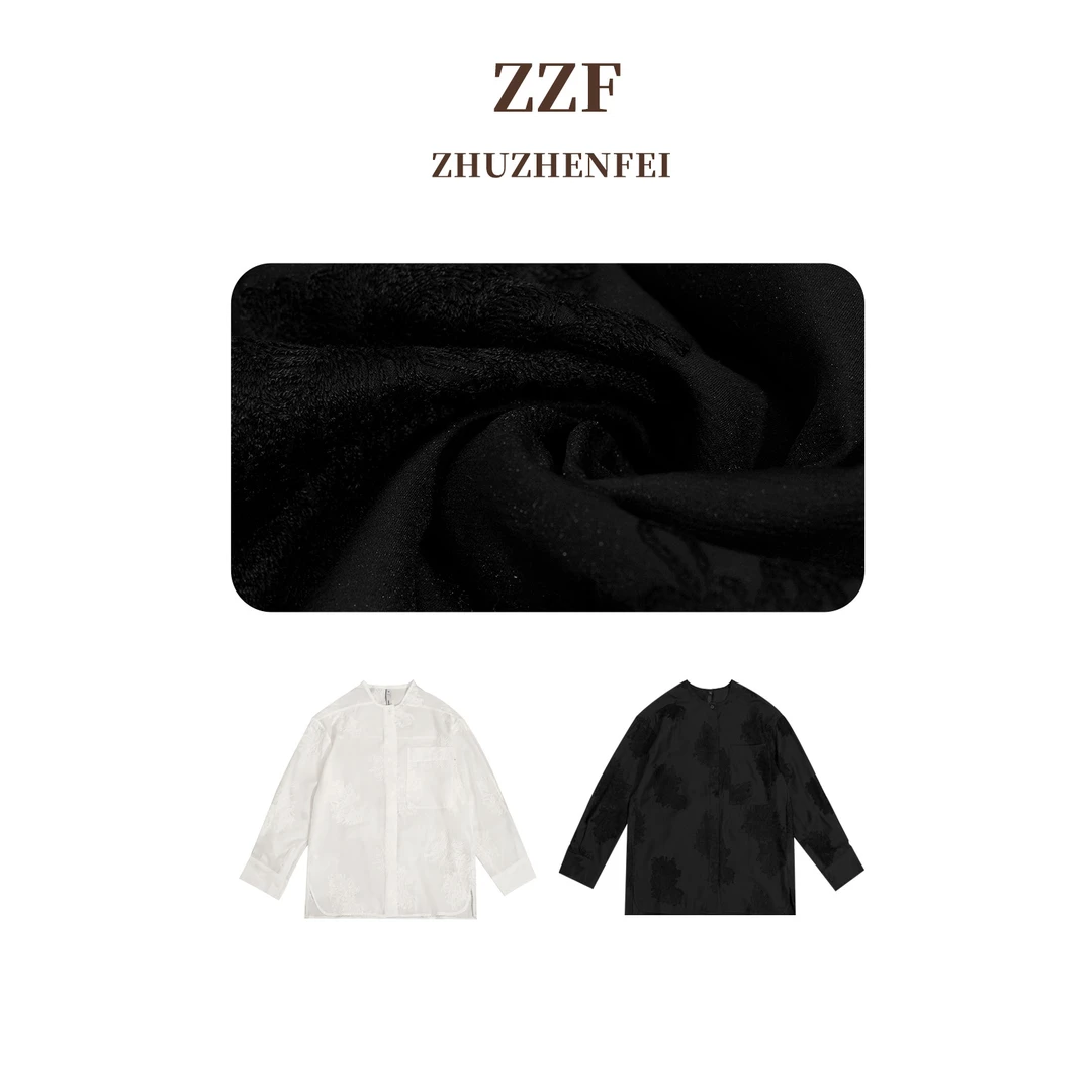 ZHUZHENFEI【素时光】两色醋酸棉简约舒适百搭长袖衬衫Z352199