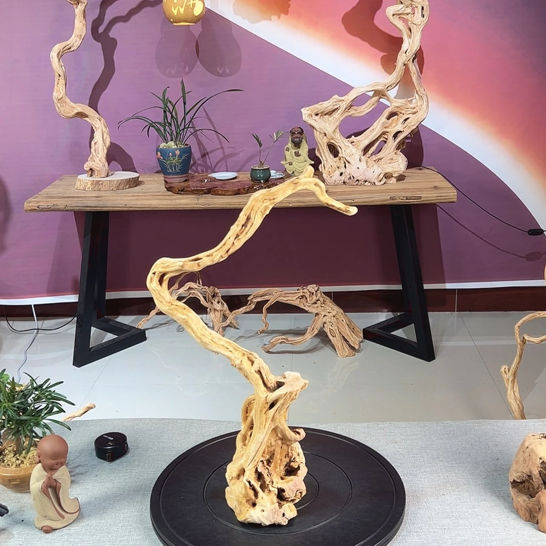 *****木天然根艺摆件灯架