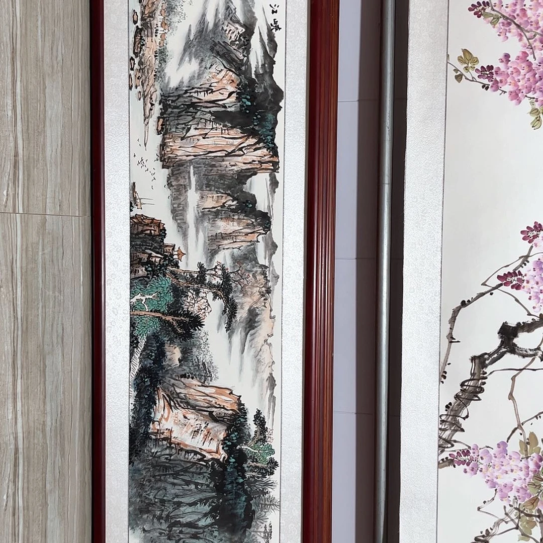 国画书画作品带框163×48