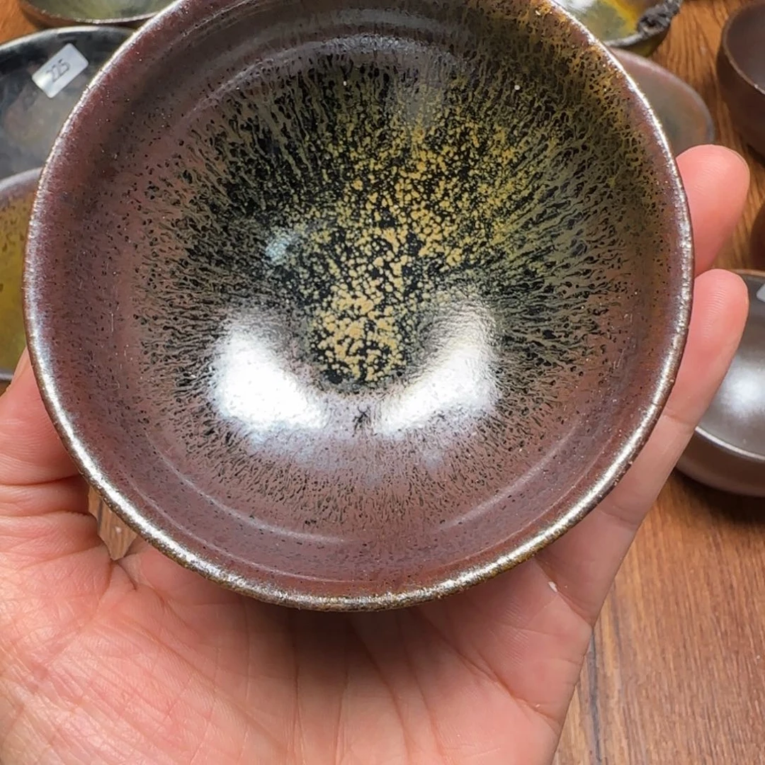 柴烧建盏茶盏茶杯475
