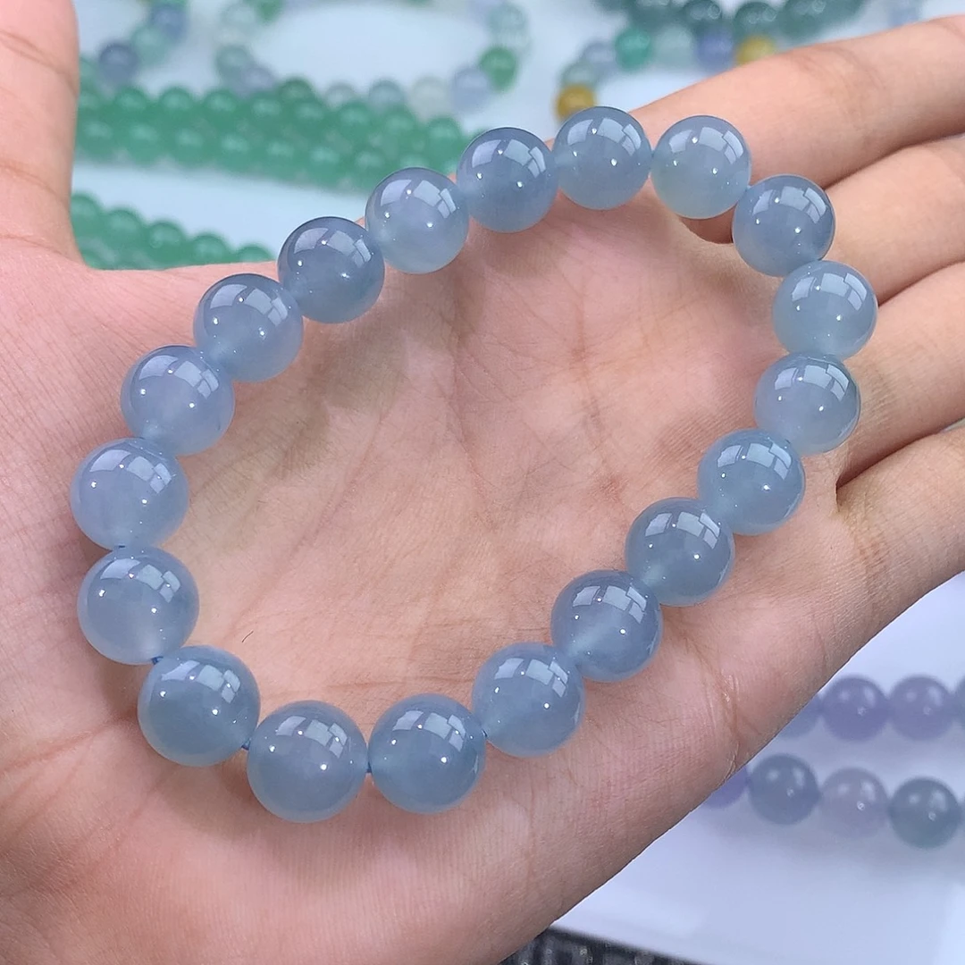 未镶嵌手链翡翠翡翠天空蓝手串