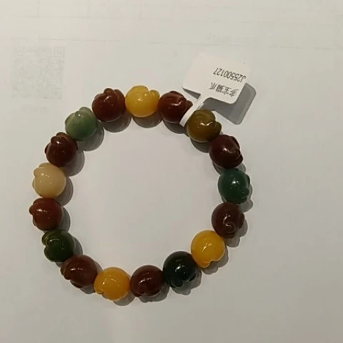 天然多彩玉石库克南瓜珠手串时尚个性百搭手链744