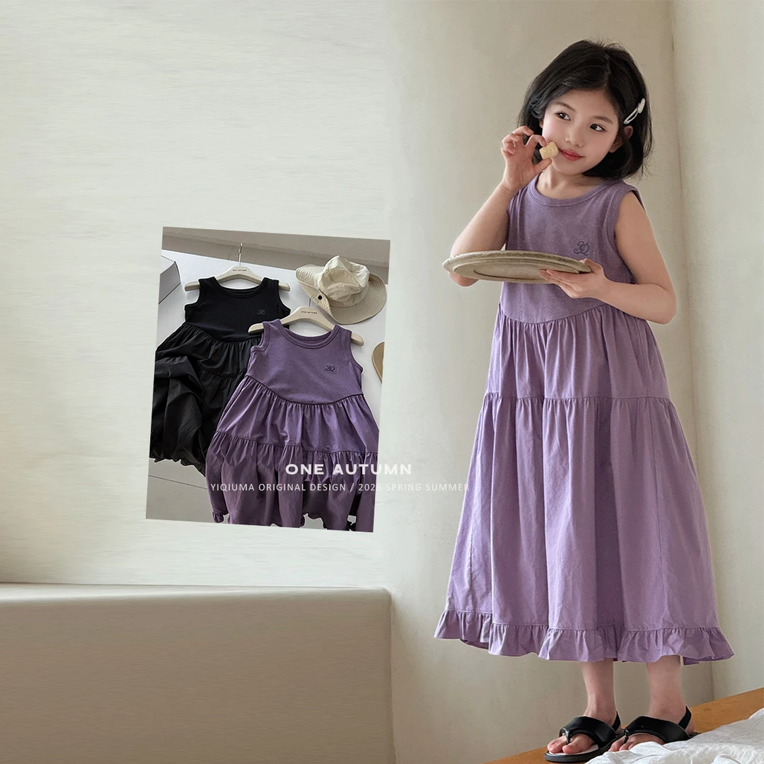现货「壹秋.ONE AUTUMN」【小岛微风】无袖拼接背心裙女童夏【GX748】