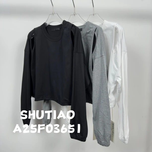 【SHUTIAO】2025夏季：新款小众设计款T恤A25F03651