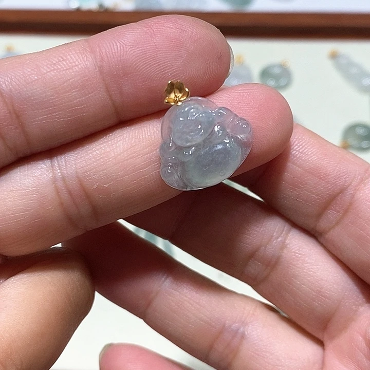 吊坠(不含链)18K金镶嵌翡翠81号