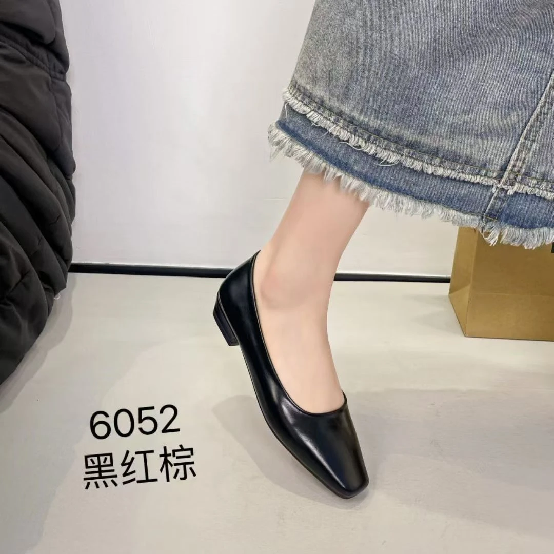 6052新款平底百搭浅口单鞋女鞋