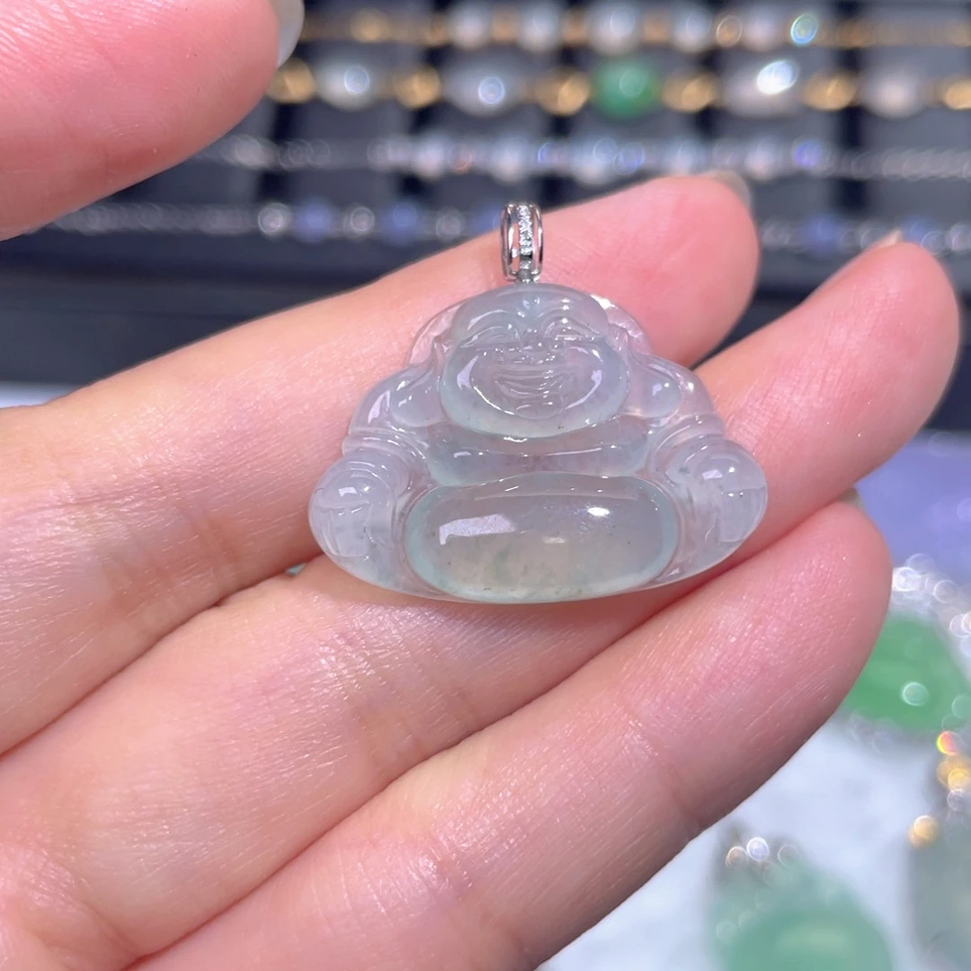 颈饰18K金镶嵌翡翠翡翠