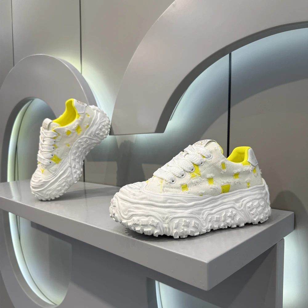 2025新款百搭时尚擦色复古休闲老爹鞋厚底增高男士做旧潮鞋