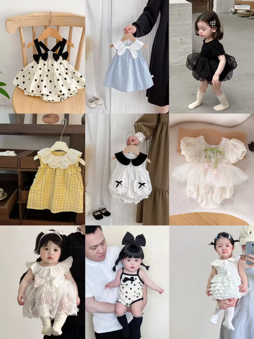 E500夏季韩版宝宝连体衣多组合婴儿短袖哈衣新款连衣裙包屁衣