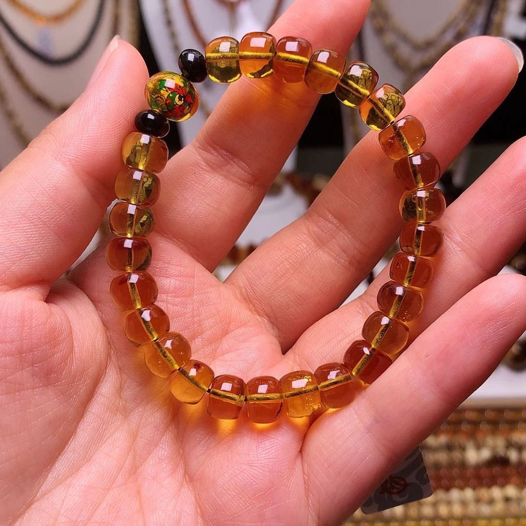 未镶嵌琥珀裸石琥珀老型单圈8