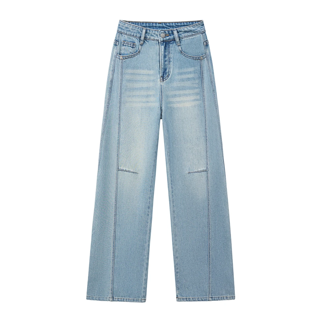 “春日暖阳”2025春季新款显瘦牛仔裤直筒宽松休闲裤1605