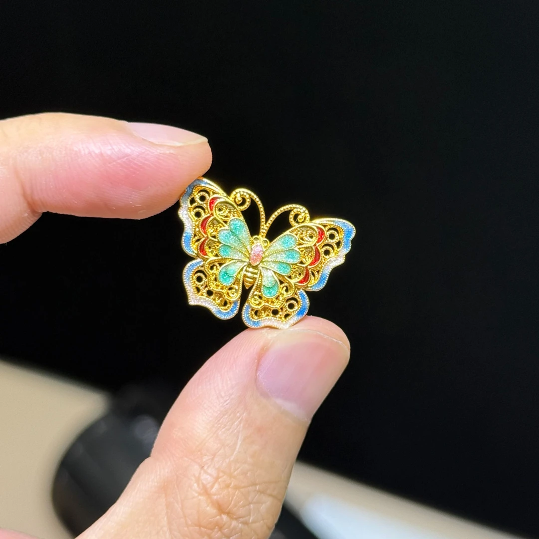 足金999多彩蝴蝶配件