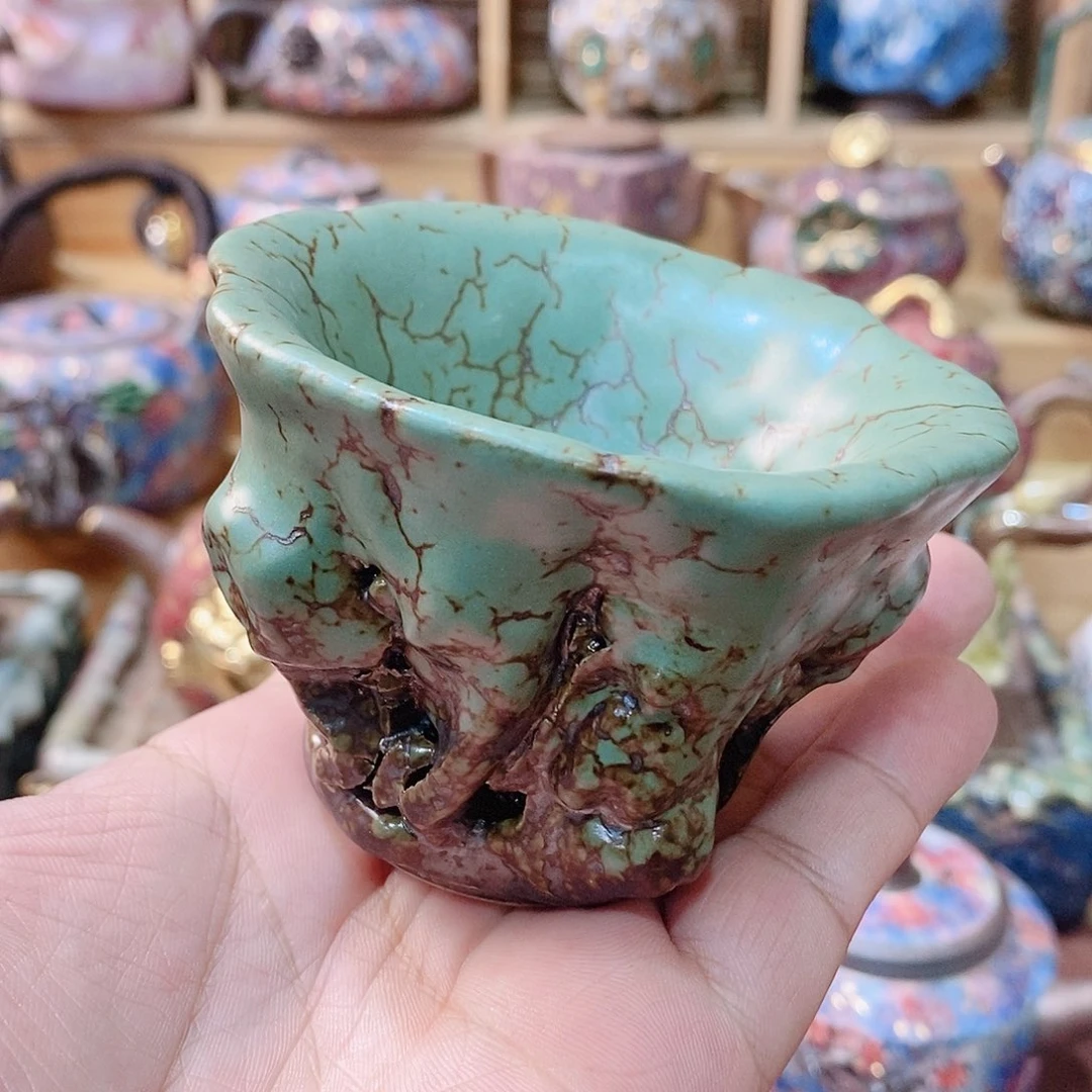 粗陶志野柴烧茶器