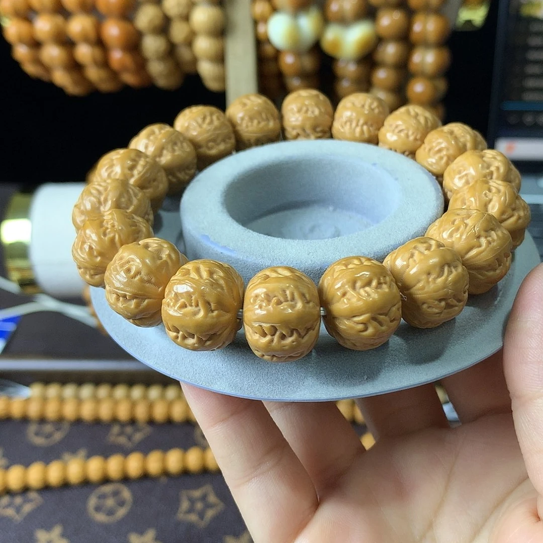 木质非金属猴头矮壮果冻京八棱聚宝盆16mm