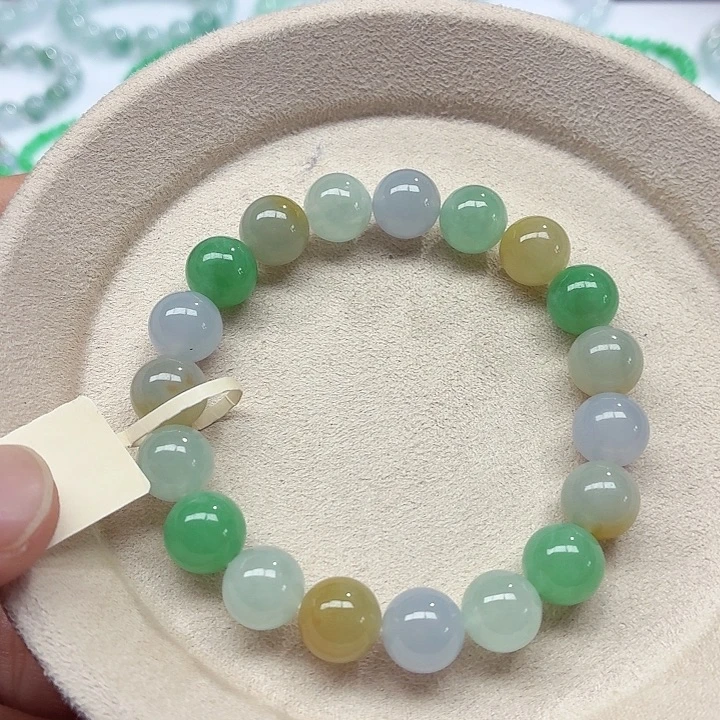 翡翠未镶嵌手链天然缅甸翡翠A货 卡10