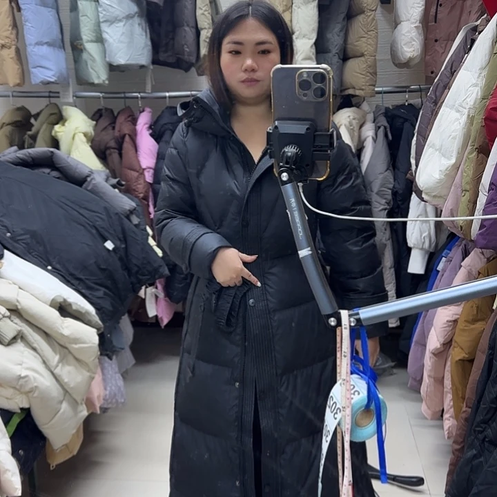 女外套黑色长款外套