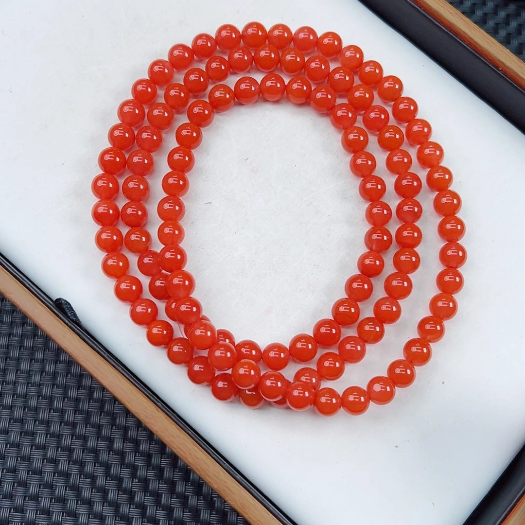 未镶嵌天然南红玛瑙保山阿东寨老南红收藏级长串卡7一条