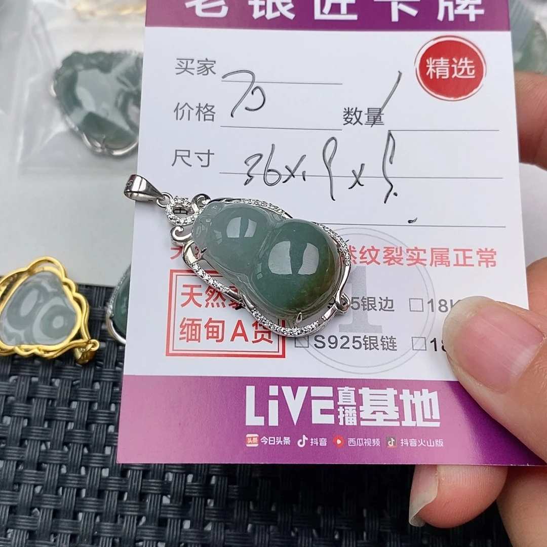 颈饰银S925镶嵌翡翠重**始