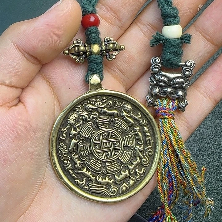 豪***连铜铁合金类藏传工艺品九宫八卦