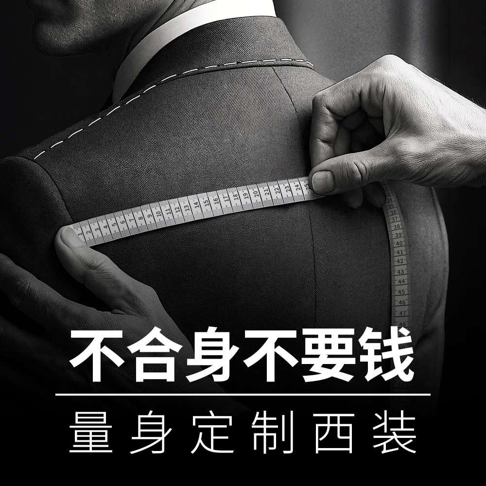 量身定制西服套装男 定做高端手工婚礼结婚羊毛修身休闲工作西装