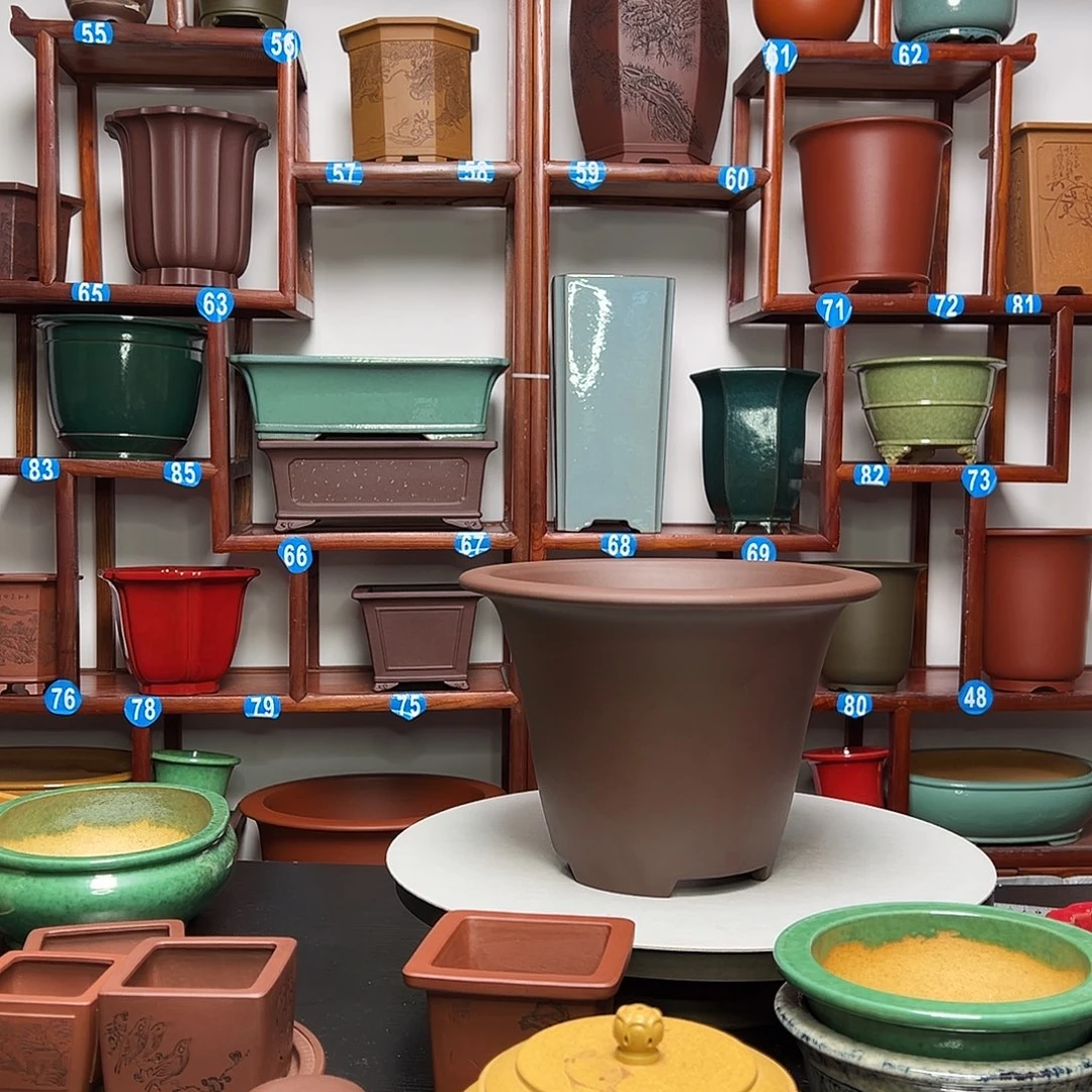 紫砂花盆简*圆斗花盆