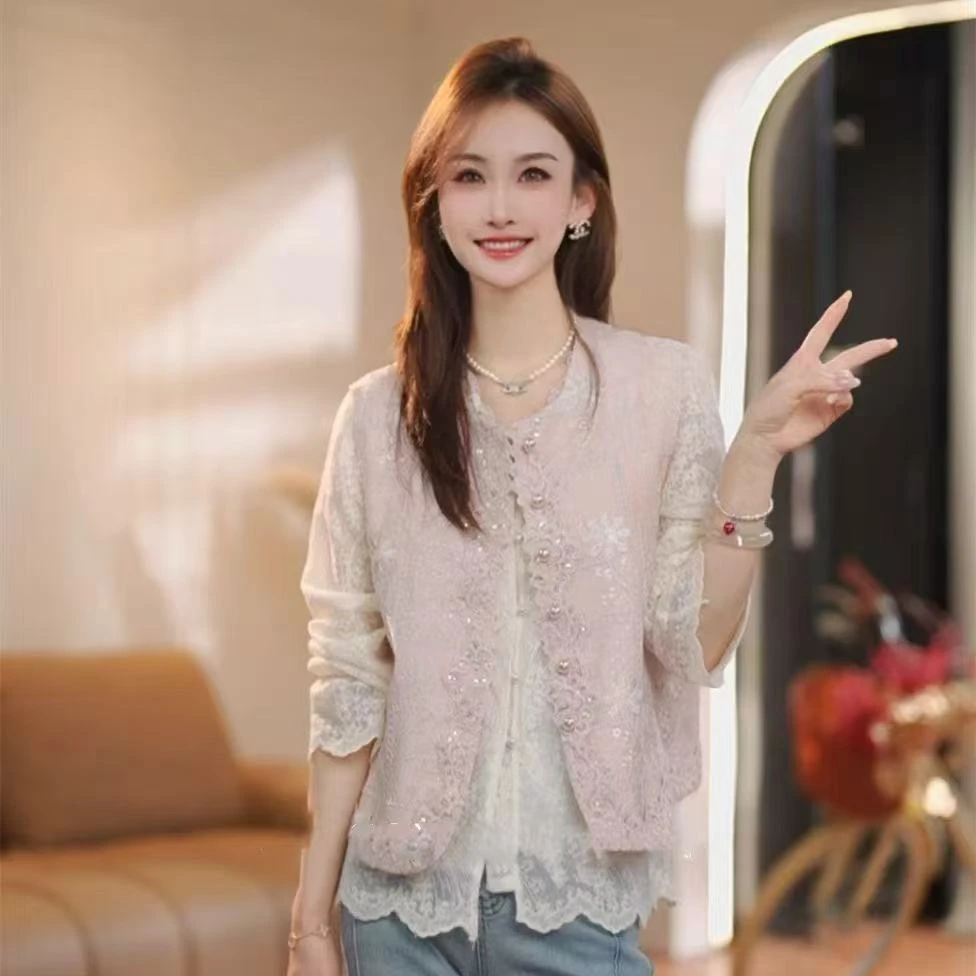 法式提花蕾丝马甲外套女气质时尚无袖上衣2025春夏新款高级感马夹