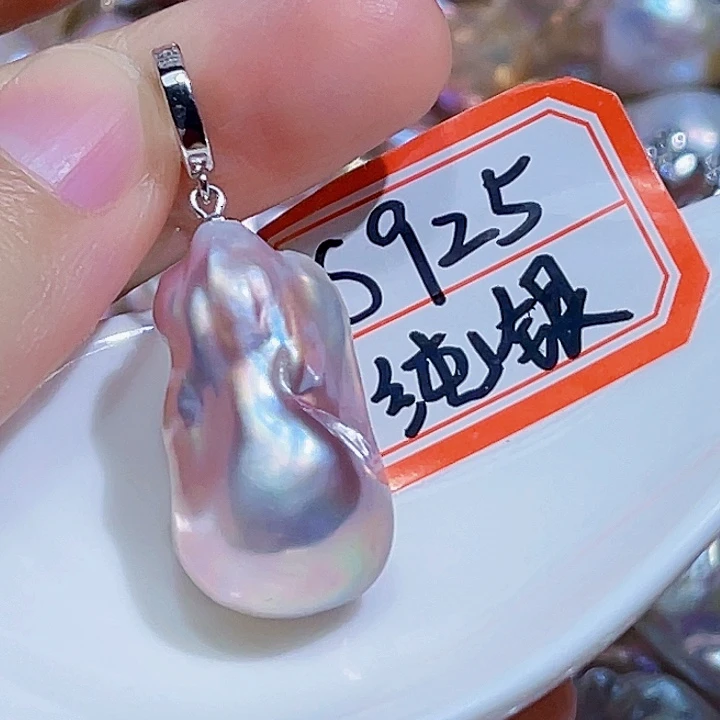 淡水珍珠银S925镶嵌颈饰