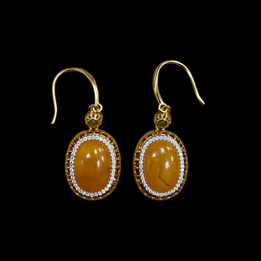 V6654蜜蜡耳坠多样性，发一