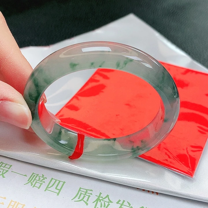 翡翠未镶嵌手镯缅甸天然a货翡翠手镯52贵